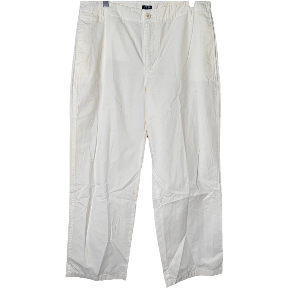 J. Crew Classic Wide Leg White Cotton Chino Pants 30x30 EUC Casual Prep